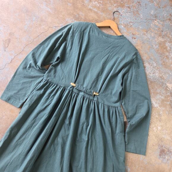 Vintage 90s Christmas Tree Midi Dress Size XXL Green Babydoll Puff Paint - Picture 4 of 7